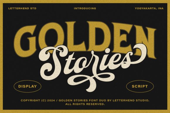 Golden Stories: Vintage Display Font for Web Headlines and Branding