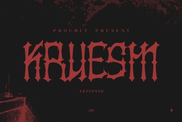 Kruesm Horror Display Font for Handmade Products and Printables